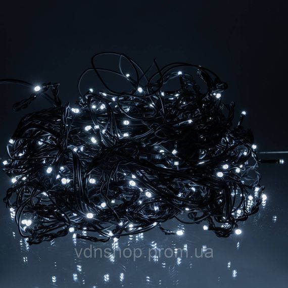 Вулична гірлянда Бахрома 20 м 335 LED гірлянда штора чорний провід Білий 20MBW | Зображення 1