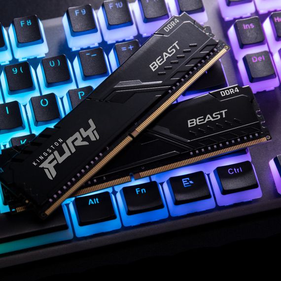 Модуль пам'яті для комп'ютера DDR4 64GB (2x32GB) 3200 MHz Fury Beast Black Kingston Fury (ex.HyperX) (KF432C16BBK2/64) | Зображення 6