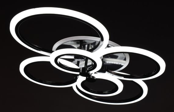 Люстра світлодіодна стельова LED світильник для квартири на стелю лед з пультом 27763 Чорний 11х57х77 см. | Зображення 1