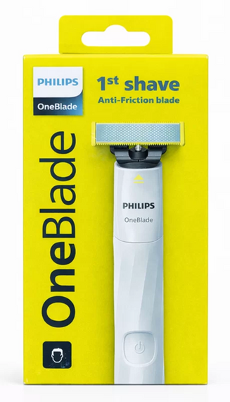 Беспроводной электростанок Philips OneBlade Anti-Friction для бороды усов и тела имеет водонепроницаемый корпус Белый | Зображення 3