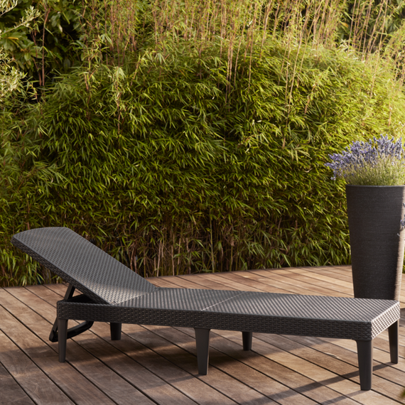 Шезлонг лежак розкладний пластиковий Keter (Кетер) Allibert Jaipur Sun lounger (17205843) Коричневий | Зображення 3