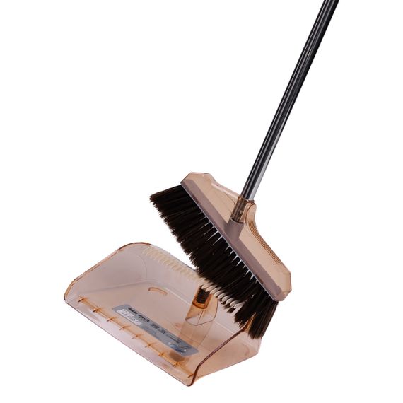 Набор веник и совок на длинной ручке для пола 26×24×105 (см)  Коричневый HP-35015-8G | Зображення 1