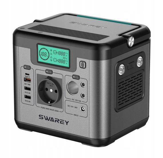 Портативная электростанция SWAREY S500 518/Вт/ч (пиковая 1000 Вт) | Зображення 3
