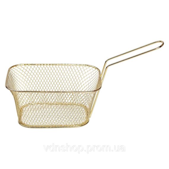 Кошик сервірувальний для картоплі фрі та снеків 14×10×6 см  Золото HP-19-9-G | Зображення 2