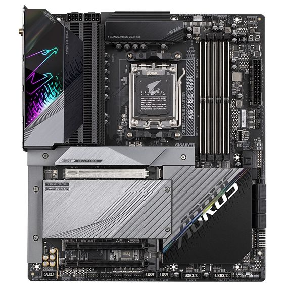 Материнская плата GIGABYTE X670E AORUS MASTER sAM5 X670 4xDDR5 M.2 HDMI DP Wi-Fi BT mATX X670E_AORUS_MASTER
