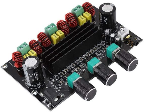 Усилитель звука в Корпусе XH-M574 TPA3116D2 50Вт*2 + 100Вт 2.1 DC 8-24В | Зображення 3