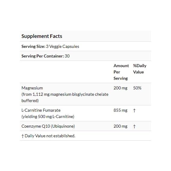 Коензим Doctor's Best CoQ10 L-Carnitine Magnesium 90 Veg Caps DRB-00477 | Зображення 2