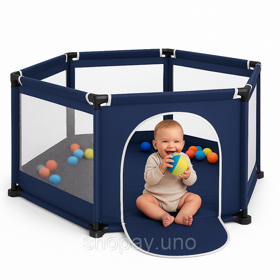 Детский игровой манеж для детей складной детский манеж 120х100х55см Blue RF-99