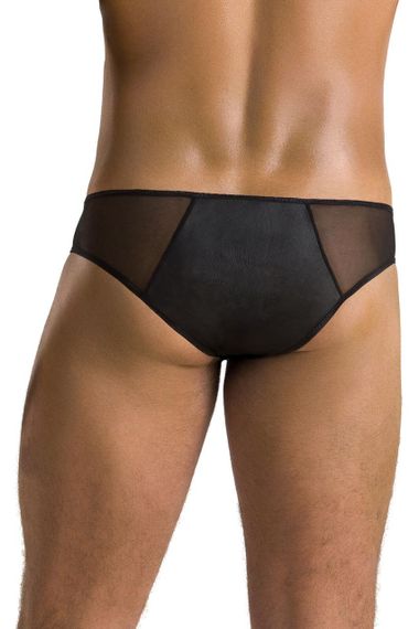 Мужские слипы на молнии Passion 042 SLIP TIMMY S/M Black, экокожа, сетка sexstyle | Зображення 1