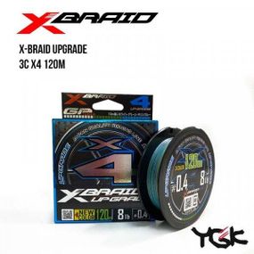 Шнур плетенный рыболовный YGK X-Braid Upgrade 3C X4 120m 0.5 10lb / 4.54kg
