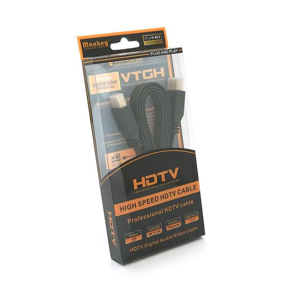 Кабель Merlion HDMI-HDMI 1.5m, v1.4, плоский Black, (Пакет) | Зображення 1