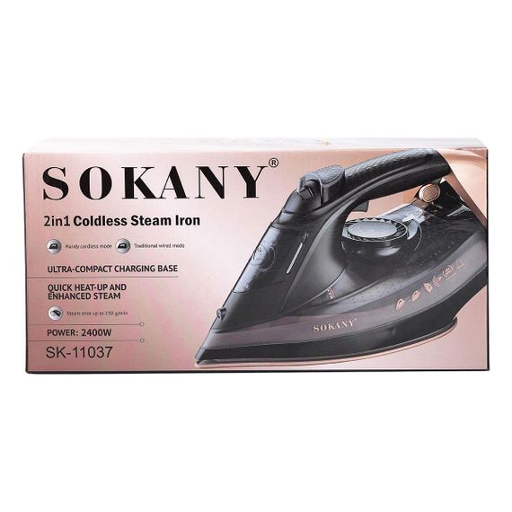 Праска з парою з автовідключенням професійна бездротова для одягу 2400 Вт Sokany SK-11037 | Зображення 8