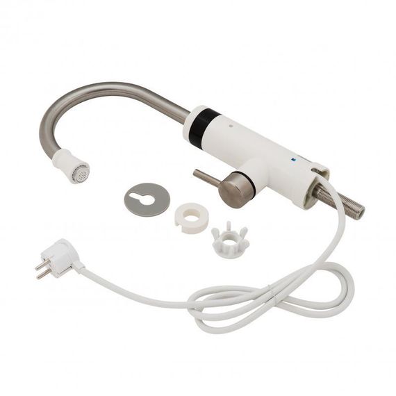 Проточний кран-водонагрівач кухонний для кухні Lidz Warm 059 LDWAR059WNK35878 White / Nickel | Зображення 5