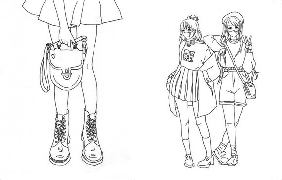 Раскраска. Girls Fashion Manga Z101067У Жорж 18*23см (9786177853212) | Зображення 2
