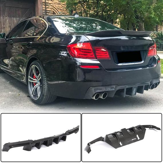 Дифузор заднього бампера V2 (для F10 M-Sport, Карбон) для BMW 5 серія F-10/11/07 2010-2016 рр | Зображення 1