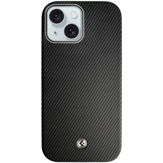 Чохол SGP PC+Leather with MagSafe для Apple iPhone 15 (6.1") Carbon