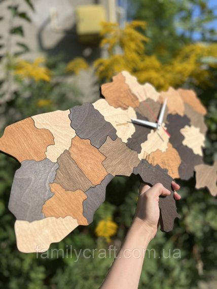 Настінний годинник Карта України з фанери Патріотичний дерев'яний годинник | Зображення 6