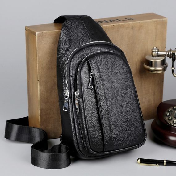 Чоловічий шкіряний слінг на одне плече сумка крос боди TIDING BAG A25F-3204-1A | Зображення 4