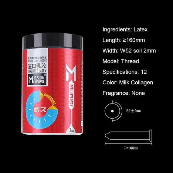 Набір презервативів з підвищеною кількістю змазки та реберцями Red 0.02 мм 12 шт sexstyle | Зображення 2