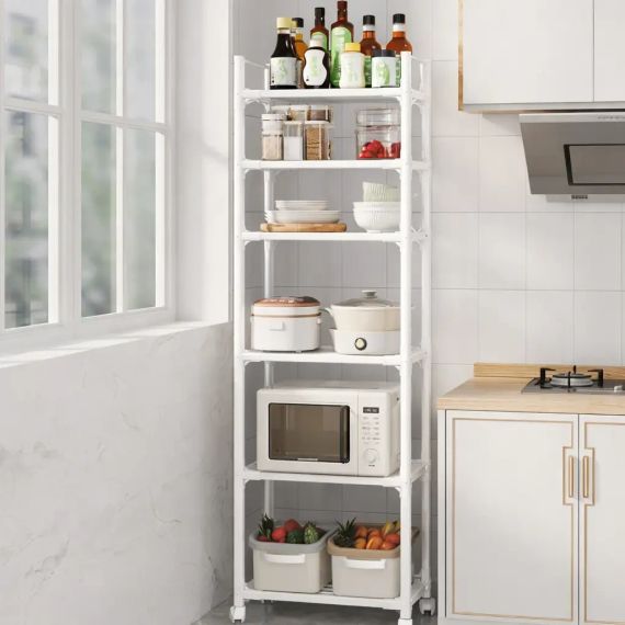 Полка этажерка TVT-02 6 ярусов 170х42х32см Белая | Зображення 2