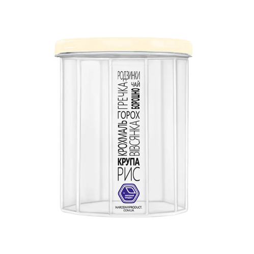 Ємність для сипких продуктів 0,65 л прозорий/кремовий Народний продукт