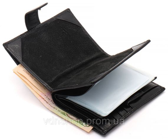 Черное мужское портмоне из натуральной кожи с отделением под автодокументы Marco Coverna MC-2090H-1 | Зображення 6