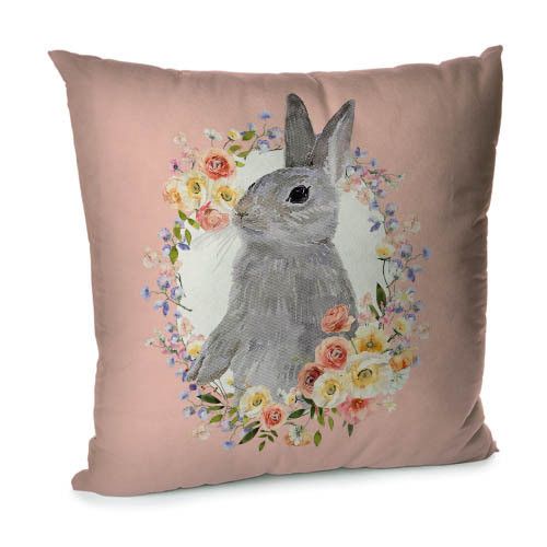 Подушка диванная с бархата Виньетка Зайчик 45x45 см (45BP_23M010)