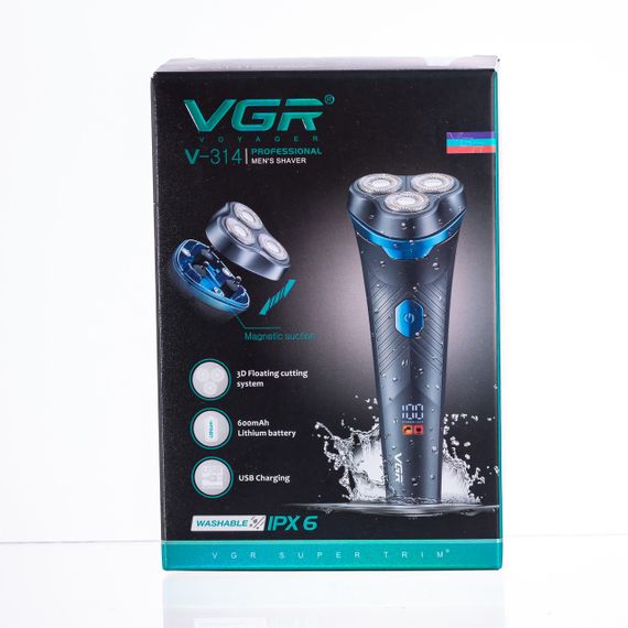 Електробритва для чоловіків роторна для вологого та сухого гоління з дисплеєм VGR V-314 | Зображення 7