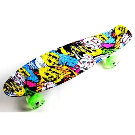 Пенни борд скейтборд Penny Board Fish Skateboards 22" ABEC-7 с светящимися колесами | Зображення 4