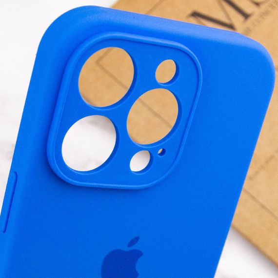 Чехол Silicone Case Full Camera Protective (AA) для Apple iPhone 13 Pro (6.1") Синий / Capri Blue | Зображення 5