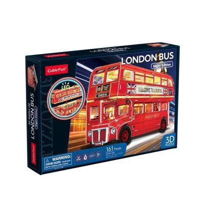 Пазл Cubic Fun Трехмерная головоломка-конструктор City Line Лондонский автобус с LED подсветкой (L538h) - Топ | Зображення 5