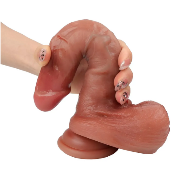 Большой фаллоимитатор с мошонкой на присоске OYO - Dildo Double Layer Silicone YQW-025 (длина 21 см, диаметр 4 см) Sex Aura | Зображення 3