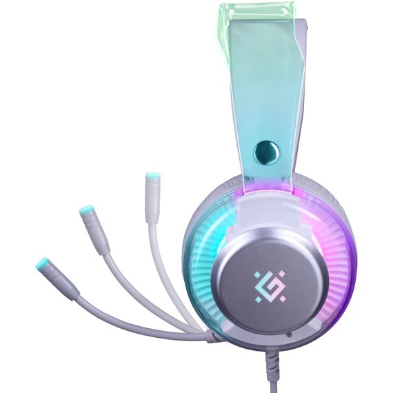 Гарнітура Defender Glitch, USB, RGB,  2м, White | Зображення 3