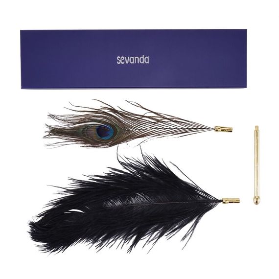 Лоскітка LOCKINK SEVANDA Natural Peacock Flirting Feather Tickler, пір’я павича та страуса | Зображення 6