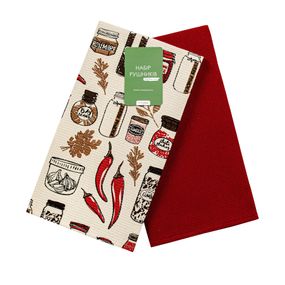 Набір рушників Home Line 64685 Україна 45x60  Бавовна Коричневий, Червоний