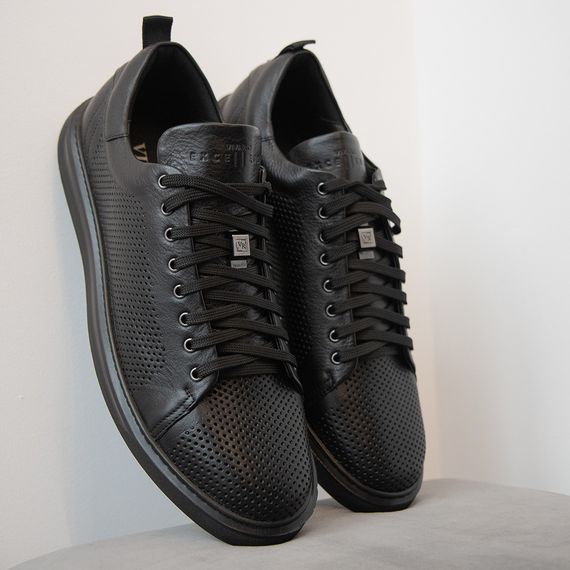 Чорні кеди з перфорацією 46 розмір - устілка 30,6 см | Зображення 1