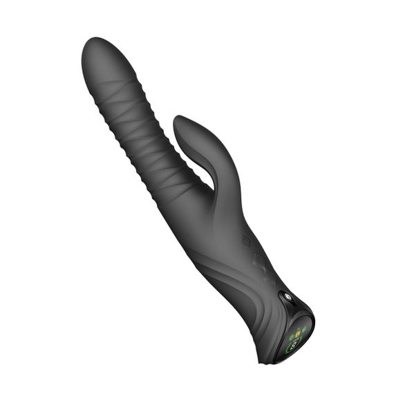 Смарт пульсатор-кролик с вибрацией Zalo Mose 2 Obsidian Black, подогрев до 42 °C, кристалл Swarovski sexstyle | Зображення 8