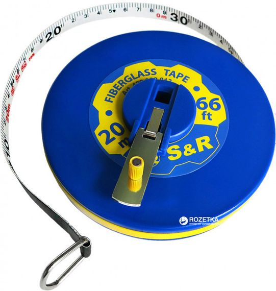 Рулетка S&R Fiberglass Tape 20 м x 13 мм (422920013)