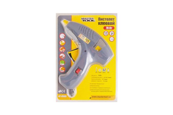 Пистолет клеевой Mastertool - 7,2 мм x 70 Вт, капля-стоп (42-0509) | Зображення 1