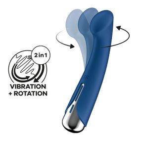 Вібратор з ротацією Satisfyer Spinning G-Spot 1 Blue, плоский майданчик для стимуляції точки G sexstyle