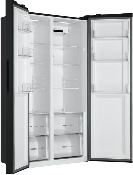 Холодильник Haier SBS, А++, NF, инвертор, дисплей, черный (HSR3918ENPB) | Зображення 5