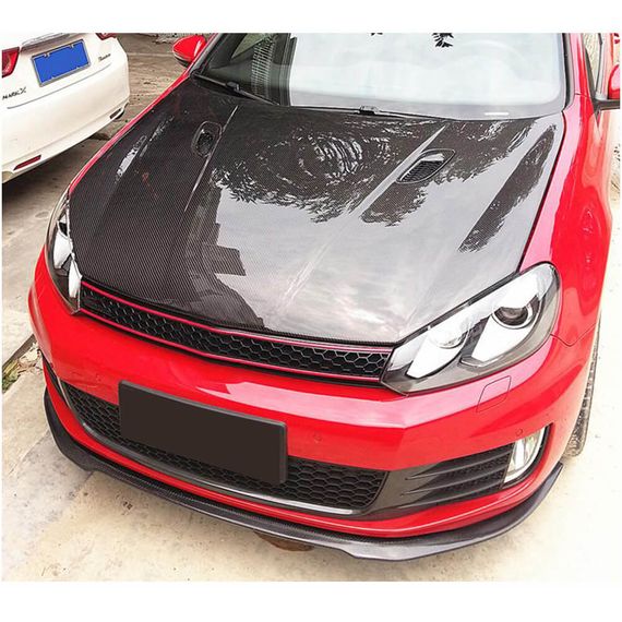 Передний лип-спойлер V1 на бампер (для GTI HB 2010-2013, Карбон) для Volkswagen Golf 6 | Зображення 1
