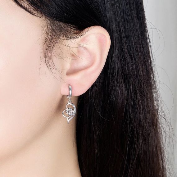 Сережки підвіски Primo Fly Heart - White | Зображення 2