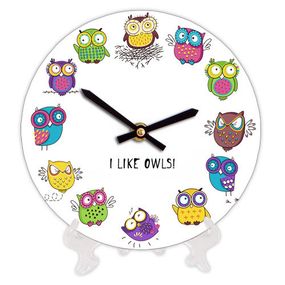 Часы настенные круглые I like owls! 18 см (CH18_P_15S161)