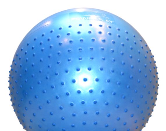 М'яч для фітнесу (фітбол) напівмасажний Паверплей 4003 Ø65 cm Gymball  Синій + помпа | Зображення 7