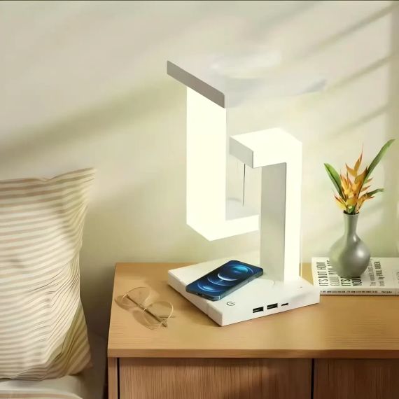 Настільна лампа SHS 2238 світлодіодна з 2*USB та бездротовою зарядкою 10W | Зображення 3
