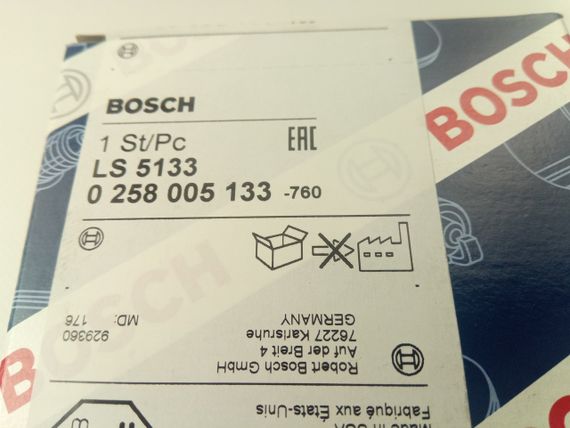 Лямбда-зонд ВАЗ 2110 BOSCH (4-х конт.) (0258005133), сис-ма впрыска МР 7.0 (2112-3850010-20) | Зображення 1