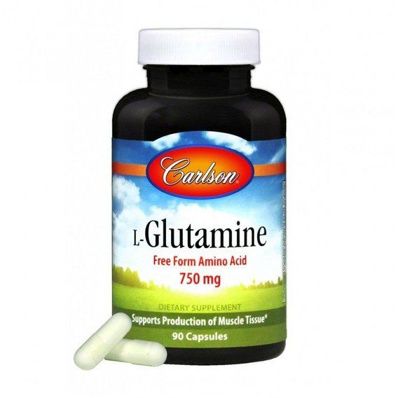 Глютамін Carlson Labs L-Glutamine 750 mg 90 Caps CAR-06821