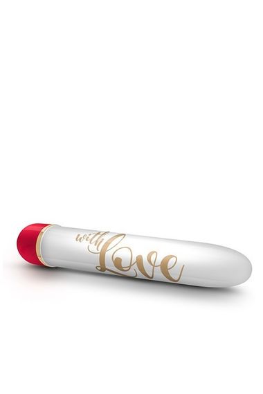 Вібратор жіночий дамський пальчик Blush Love — компактний, біло-червоний, 14,5 × 2,5 см, ABS-пластик | Зображення 4