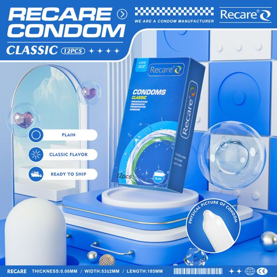 Презервативи Recare Classic Condoms 12 шт, класичні | Зображення 4